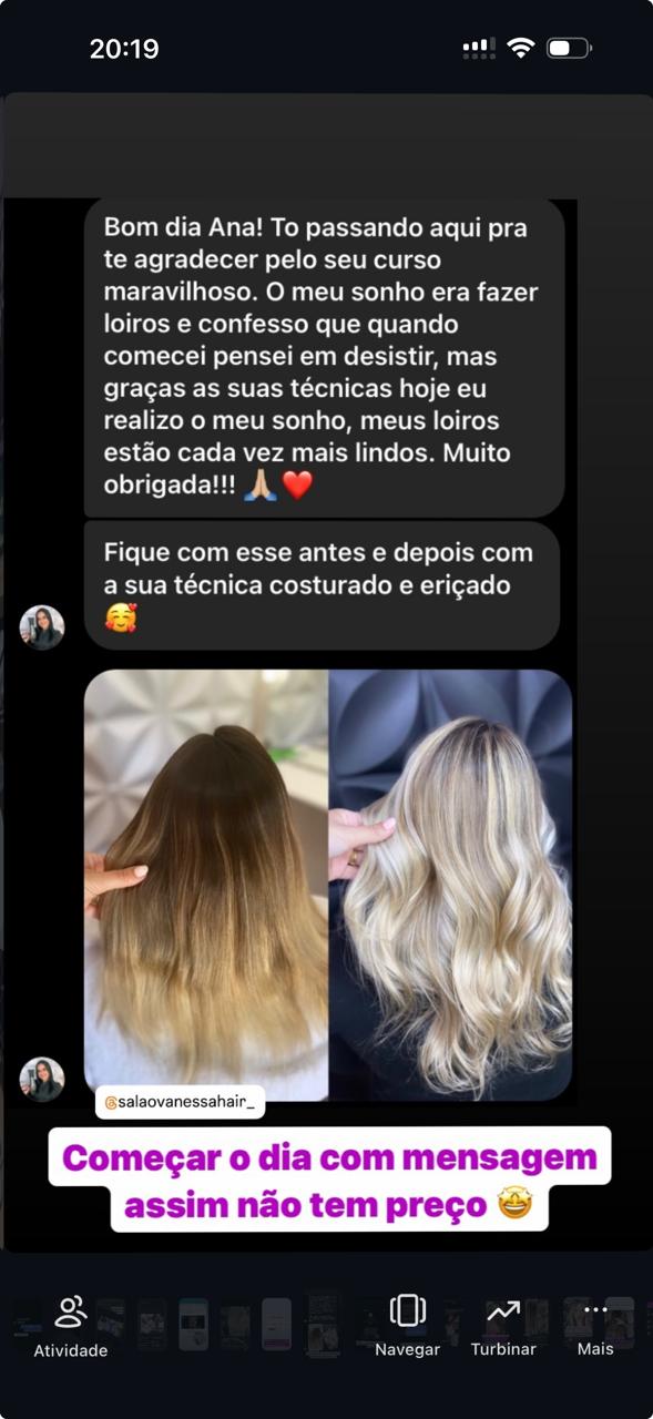 Depoimento Salão Vanessa Hair: realizando o sonho de fazer loiros com a técnica costurada e eriçado