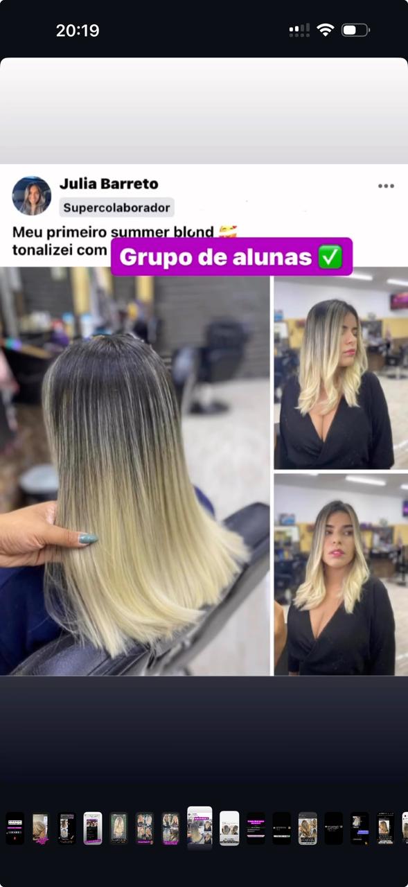 Depoimento Julia Barreto no grupo de alunas: primeiro Summer Blond